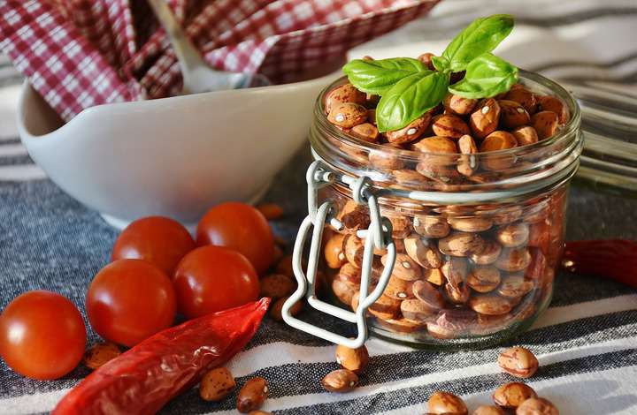 A jar full of beans rich in protein