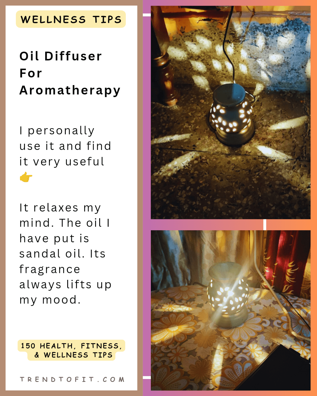 mental health tips: use oil diffuser at home