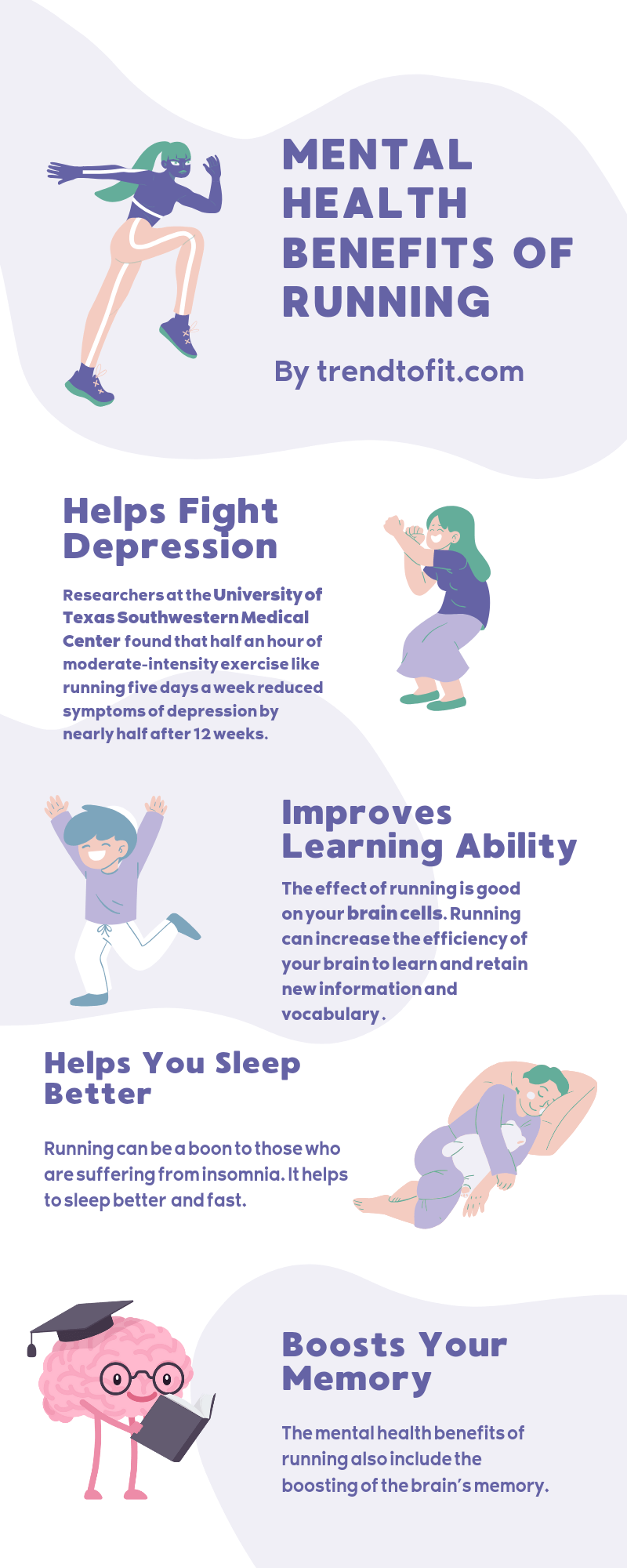 mental health benefits of running infographic