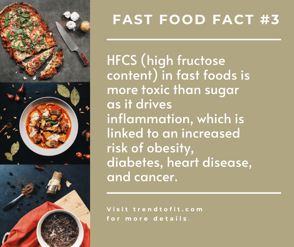 HFCS (high fructose content) in fast foods invites many causes many health problems