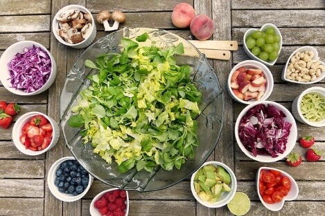 salad with fruit berries for diet salad 