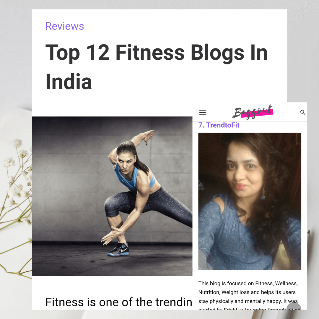 TrendToFit listed among the top 12 fitness blogs in India
