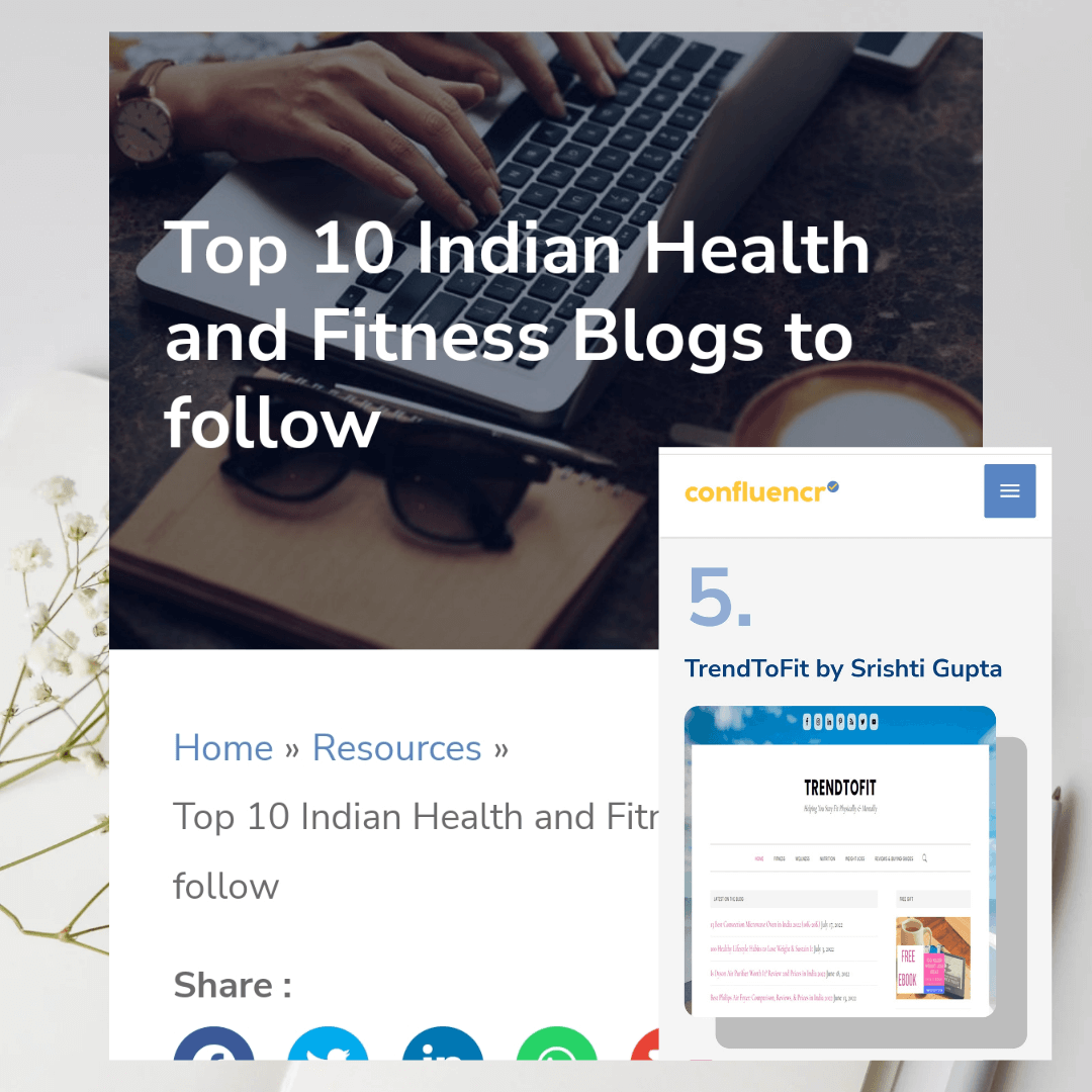 TrendToFit featured among top 10 Indian health & fitness blogs to follow